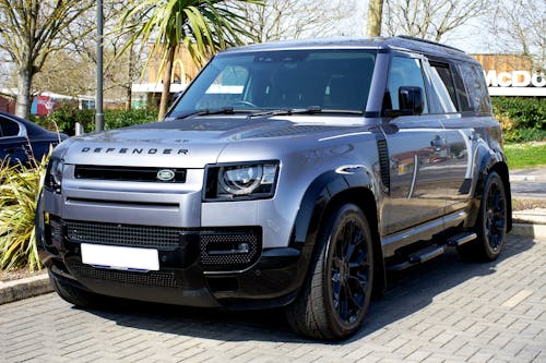 Silver Land Rover Defender