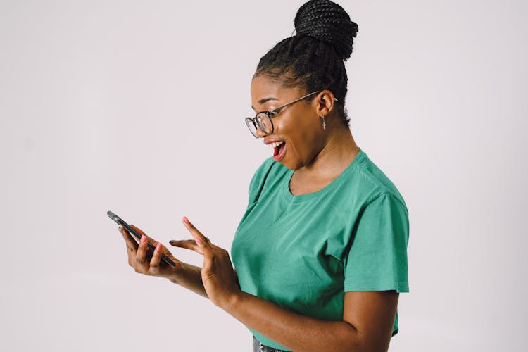 Smiling Woman With Cellphone