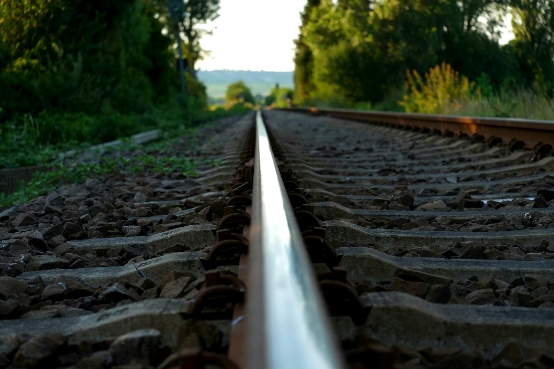 Brown Train Rail on Close Up Photo during Daytime