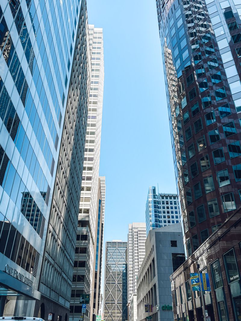 Modern office buildings representing a tech corporate campus