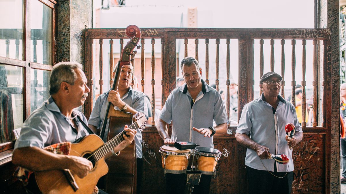 Live room session — band performing together