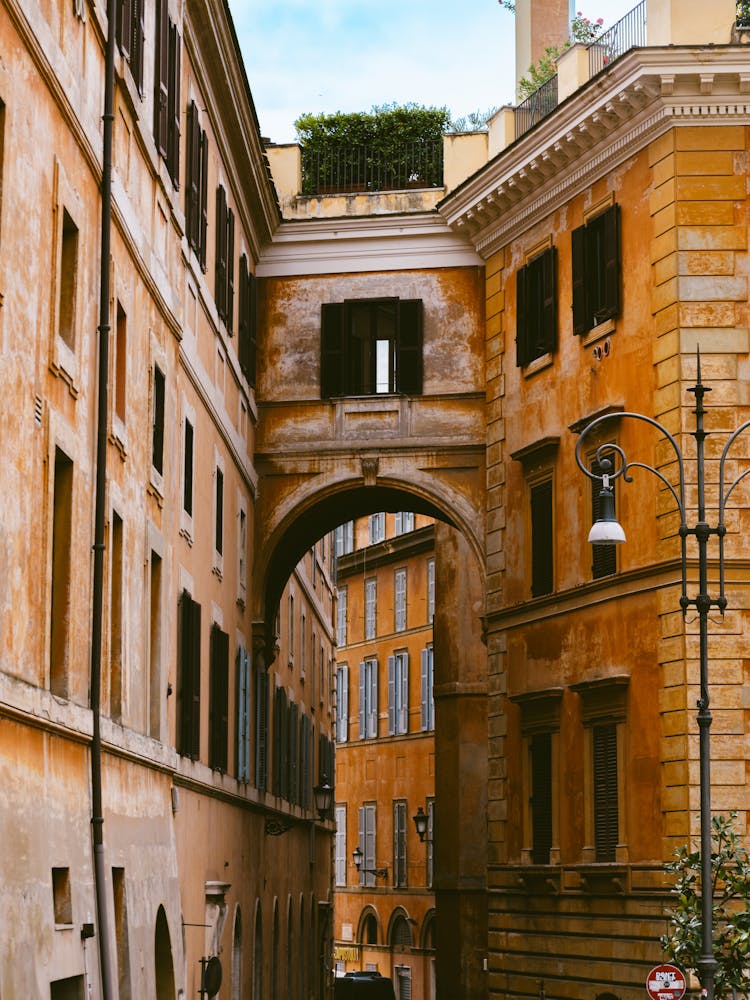 Arch In Narrow Alley In Rome