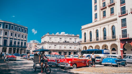 Parked Vehicles Near Building