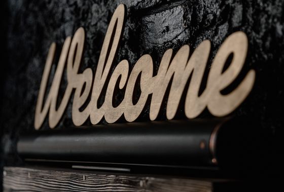Carved timber sign