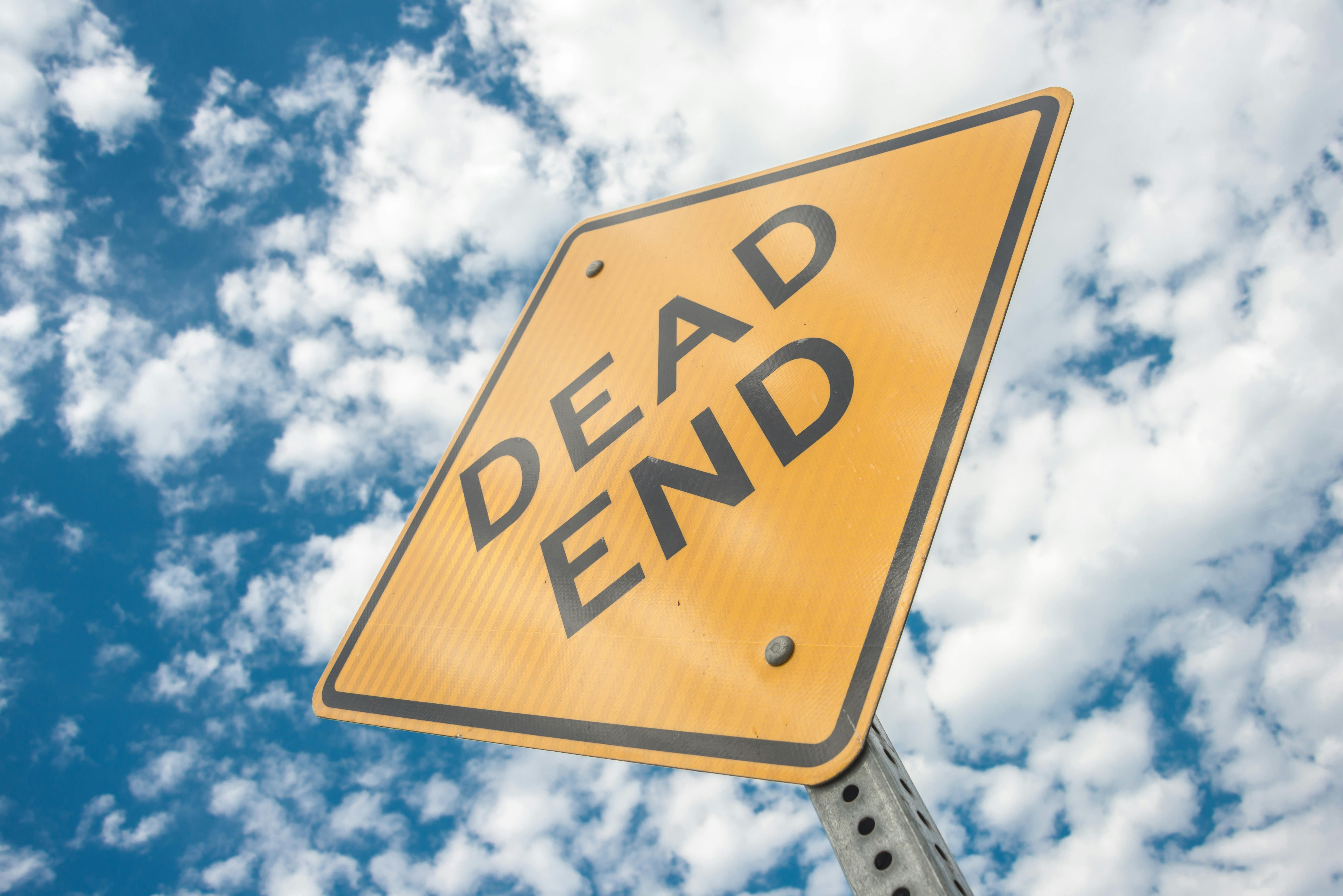 Dead End Sign Close Up Stock Photo - Download Image Now - Dead End Sign,  Horror, Spooky - iStock