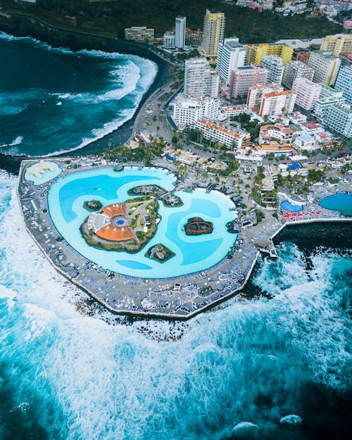 Aerial Shot of Seaside Resort