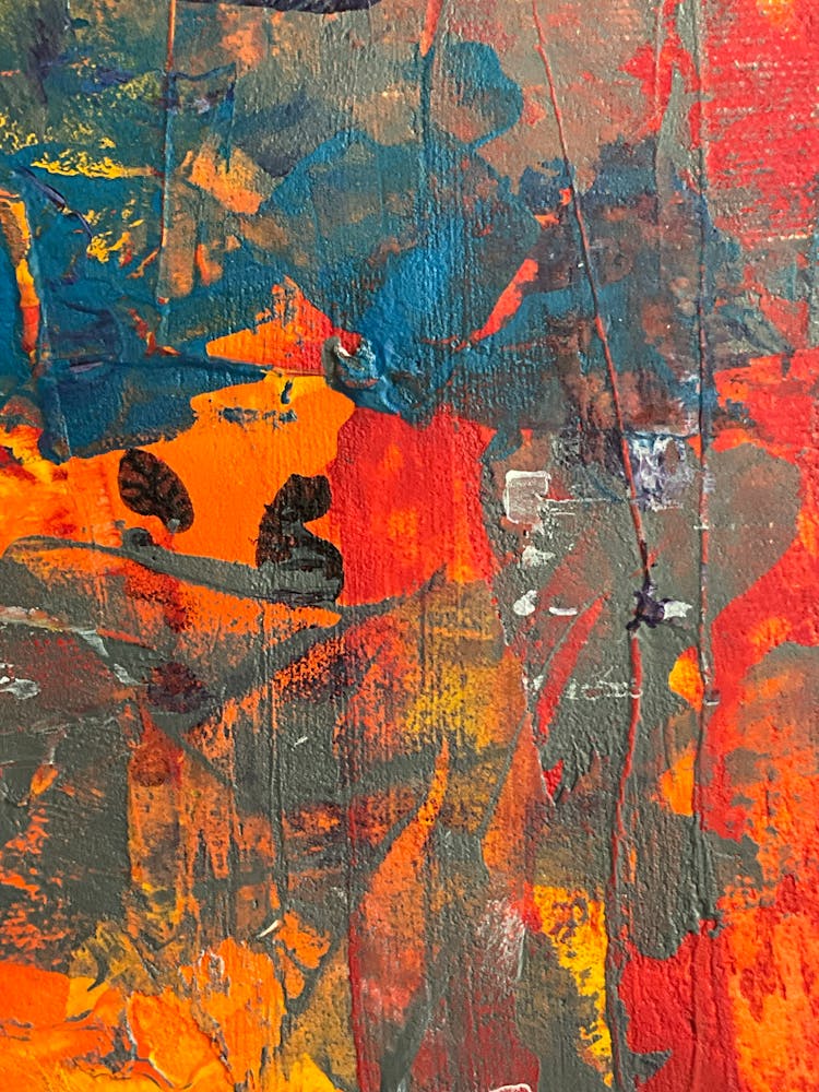 Close-up Of A Colorful, Abstract Painting