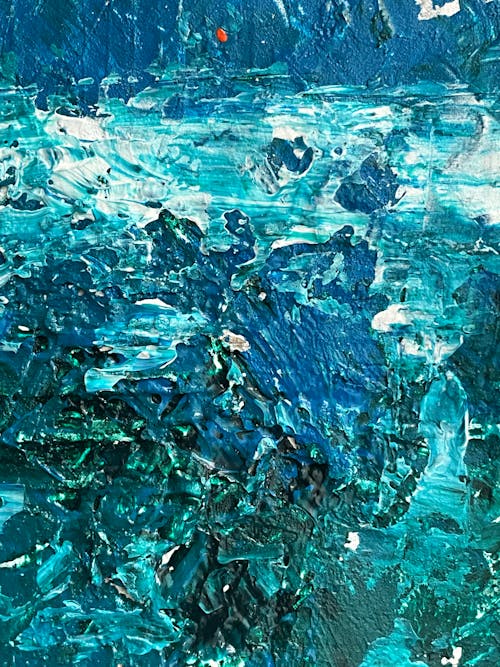 Surface Covered in Blue Abstract Paint Smears