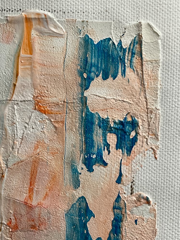 Detail Of An Abstract Paint Texture On Canvas