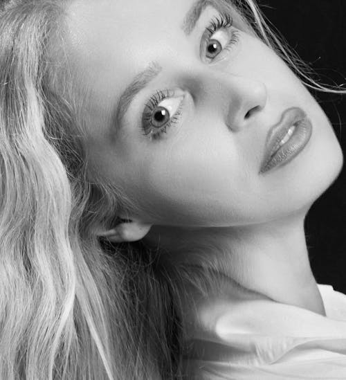 Black and White Portrait of Blonde 