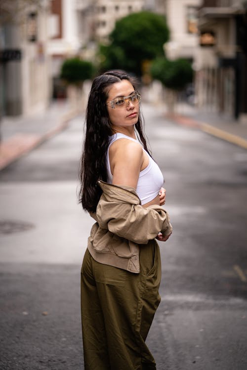 Woman Posing on Street