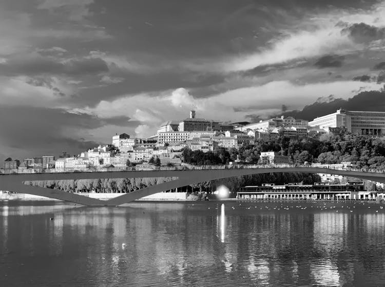 Pedro And Ines Footbridge In Coimbra, Portugal