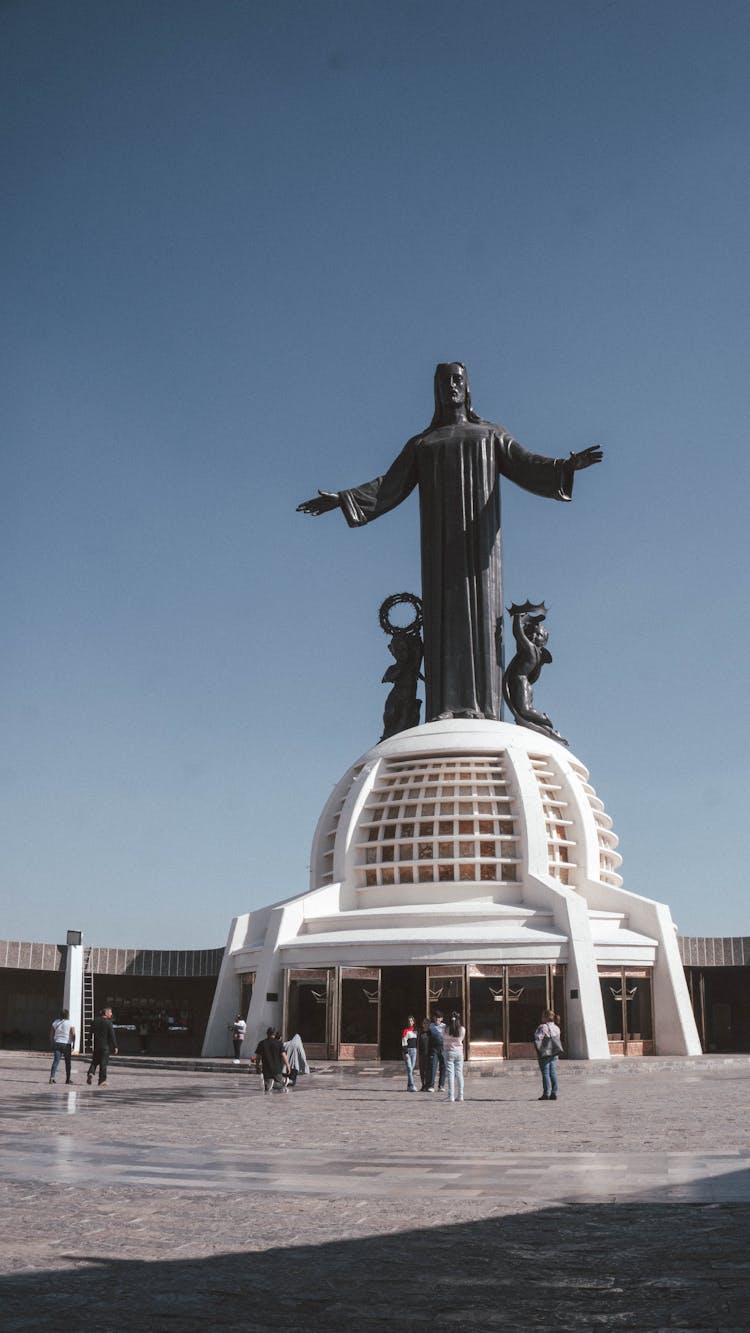 Statue Of Jesus Christ In Shrine Of Christ The King In Mexico