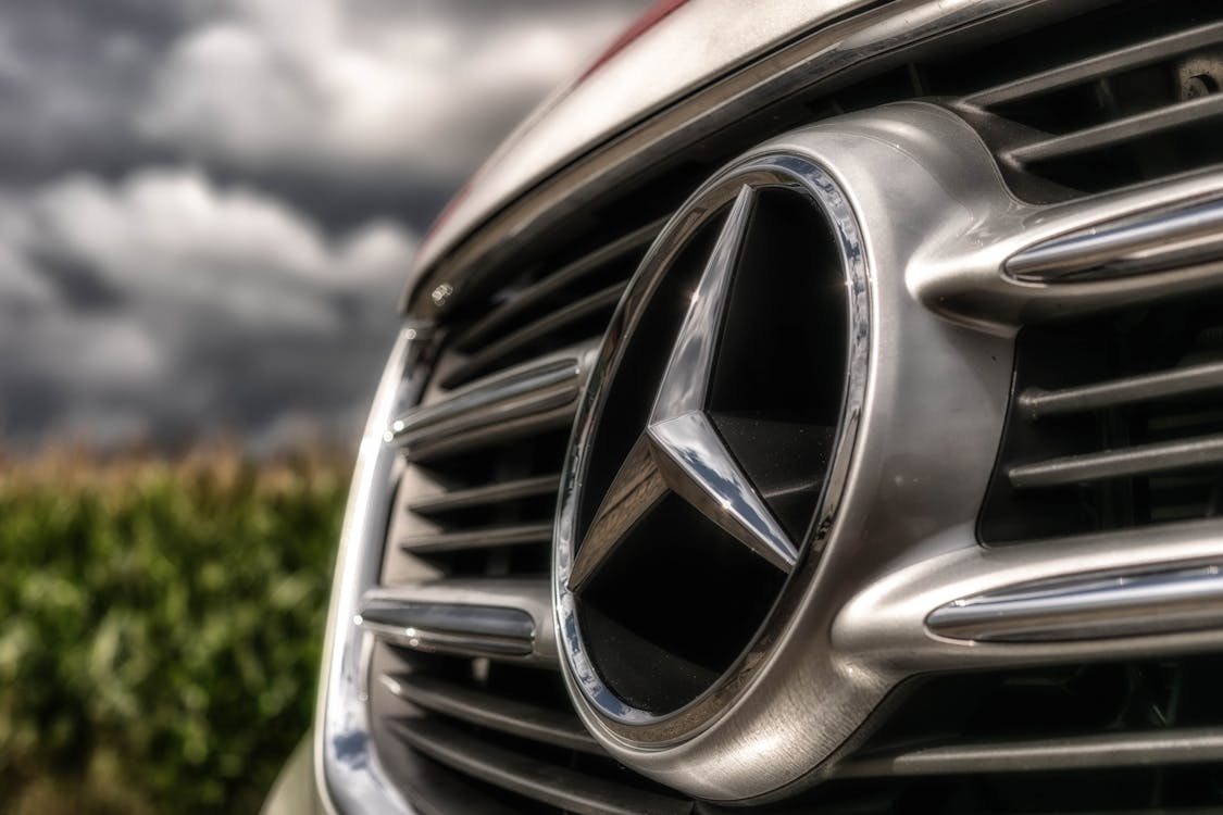 Free Mercedes Benz Silver Emblem Stock Photo