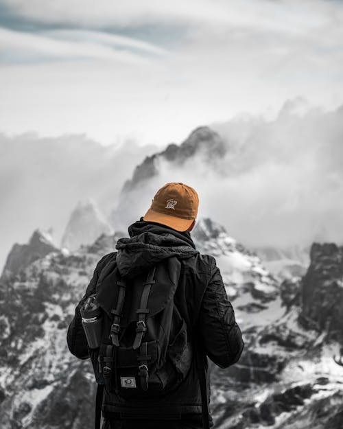 Man Hiking in Mountains