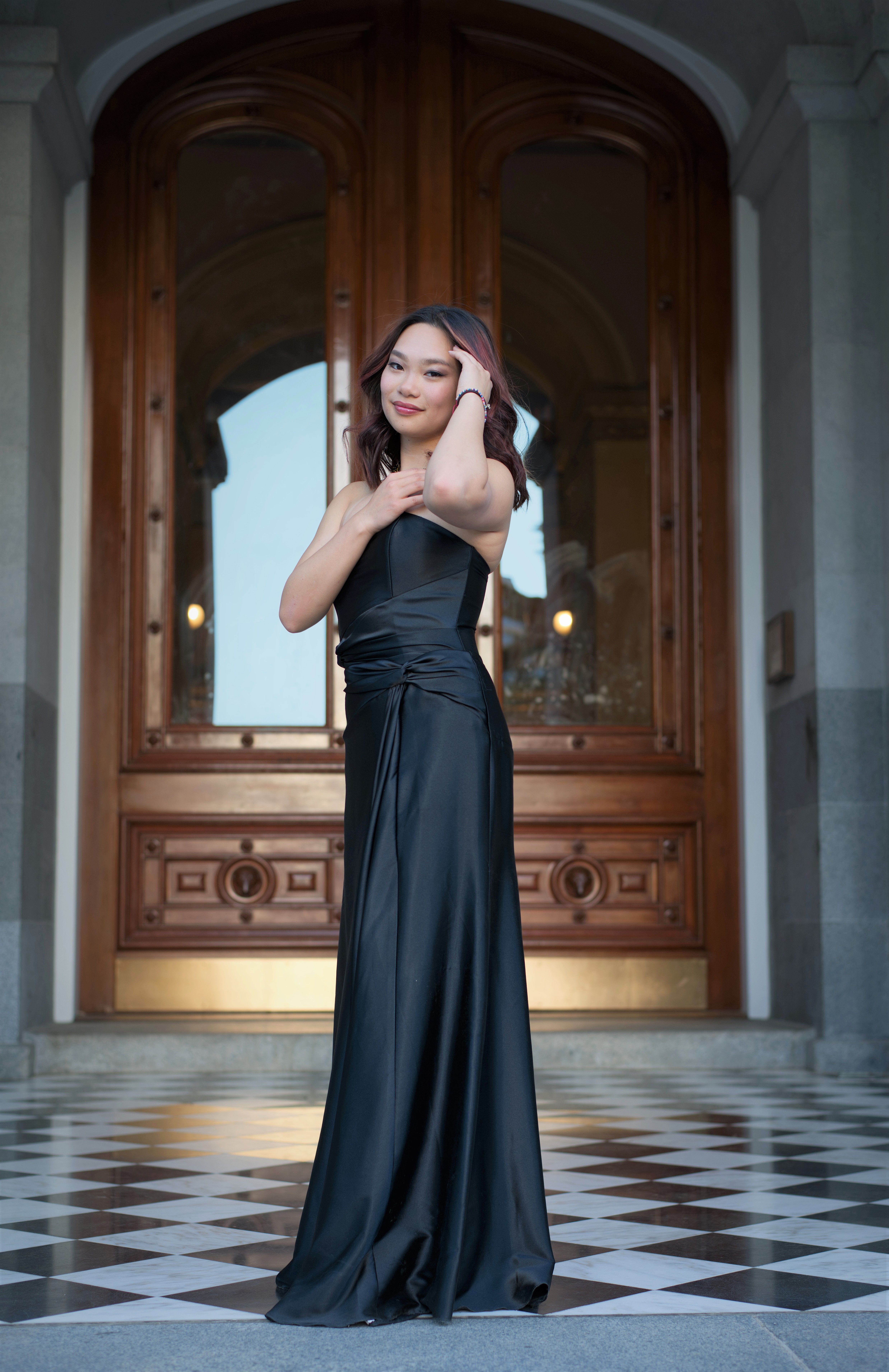 Woman Posing in Black Dress  Free Stock Photo