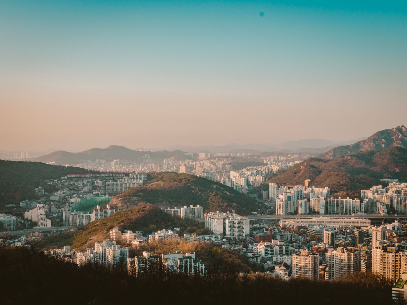 Vista panorámica de Seúl, Corea del Sur