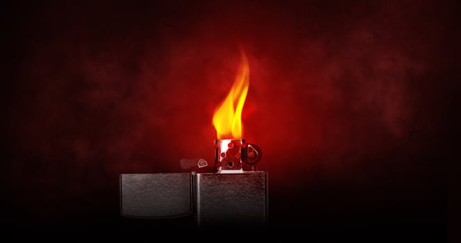 Stainless Steel Lighted Flip Top Lighter