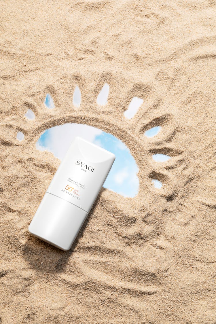 A Commercial Shot Of SPF 50 Sunscreen 