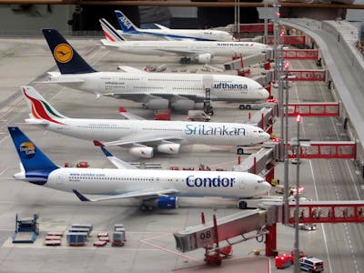 planes parked at an airport
