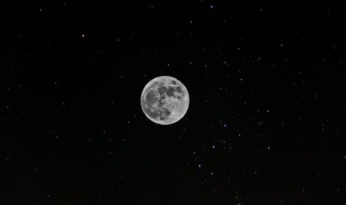 Full Moon on Night Sky
