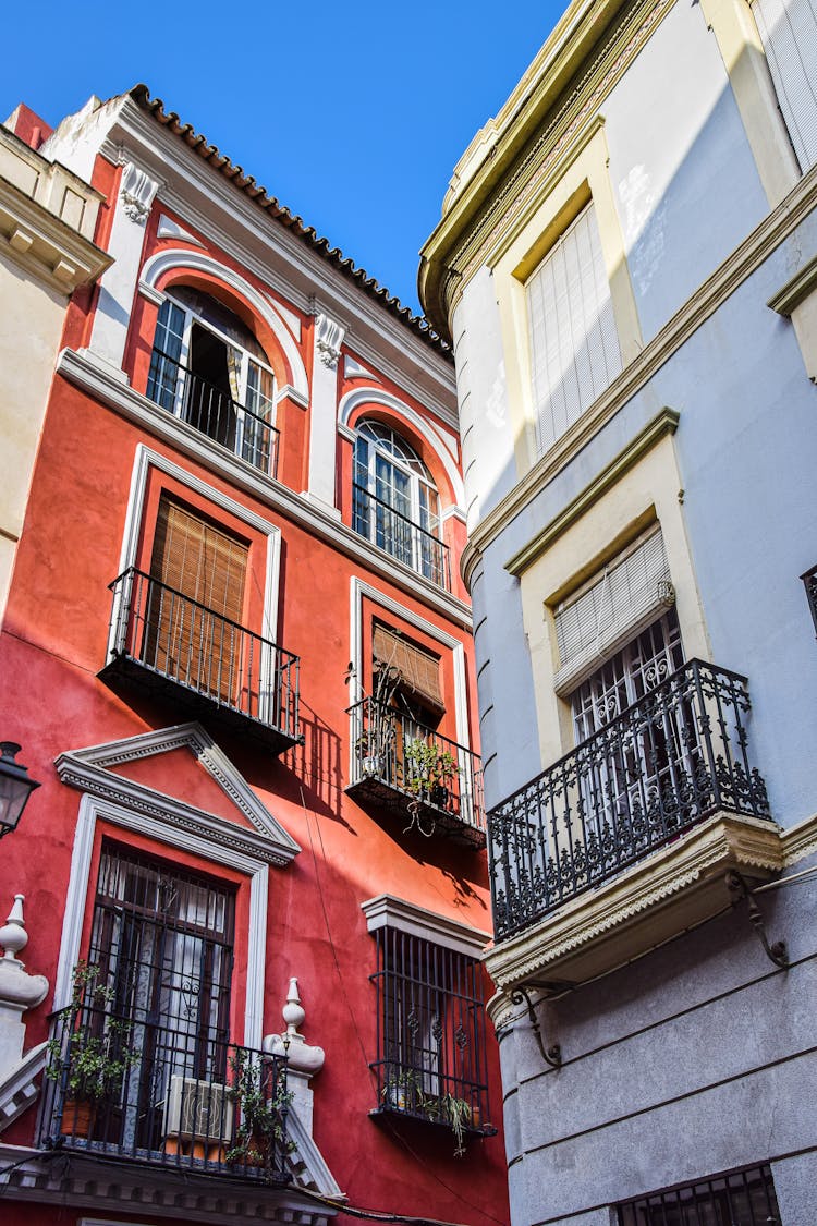 Walls Of Residential Buildings In Seville