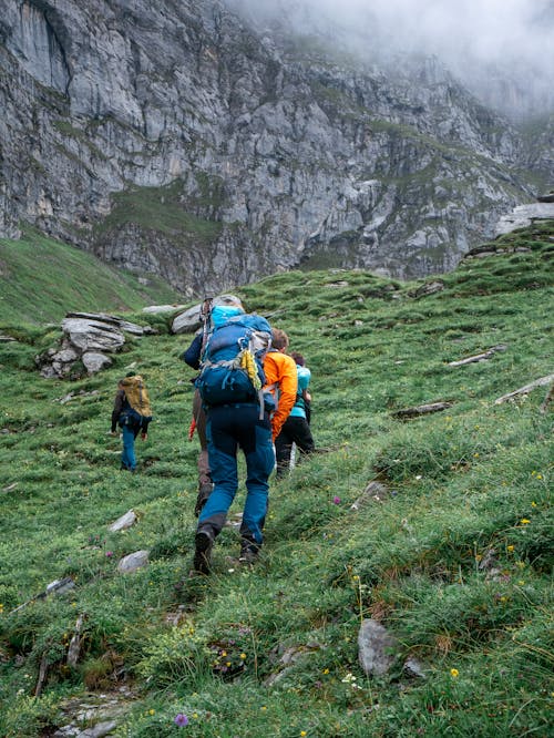 People Walking in the Mountains