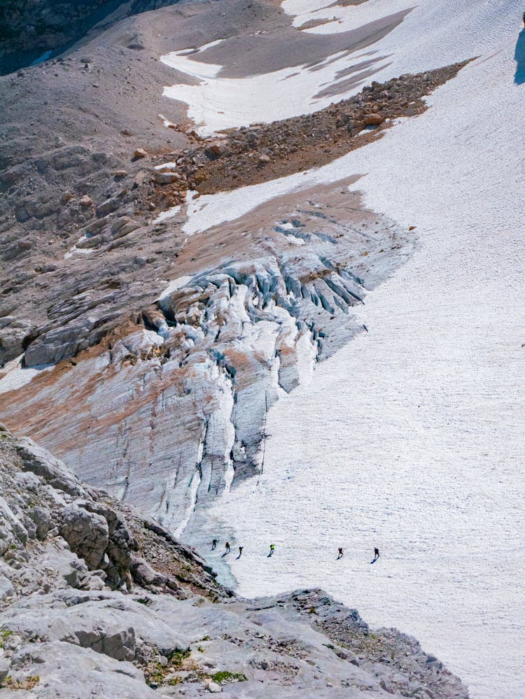 Hiking People In Birds Eye View