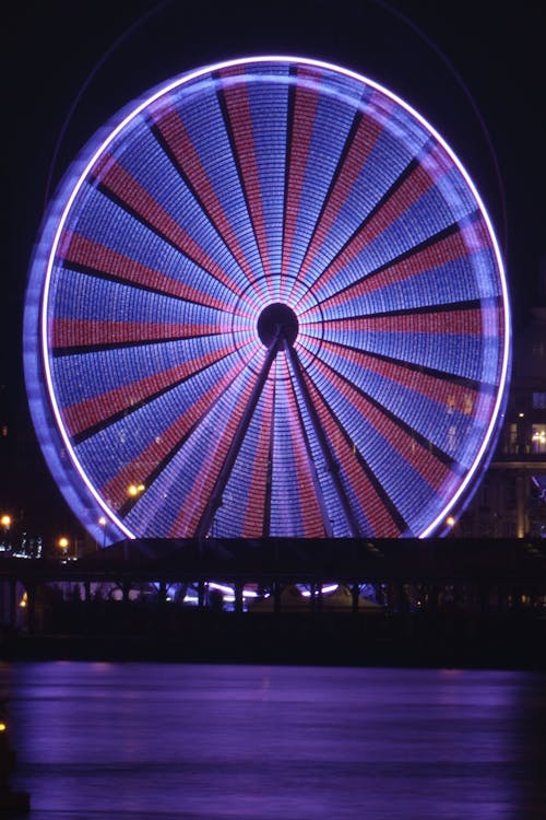 Illuminated Ferris Wheel in Quebec 