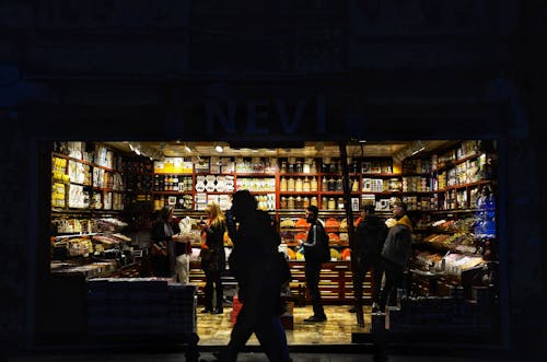 Night Photo of a Stalls on the Street