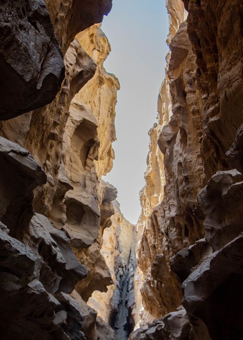 Free Explore the stunning limestone formations of Chahkooh Canyon during daylight in Qeshm, Iran. Stock Photo