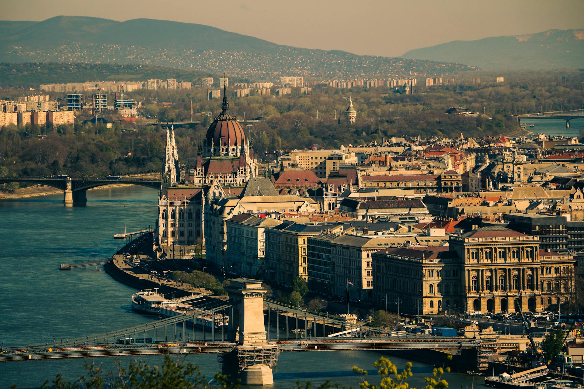 Budapest, Hungary Cityscape in Birds Eye View