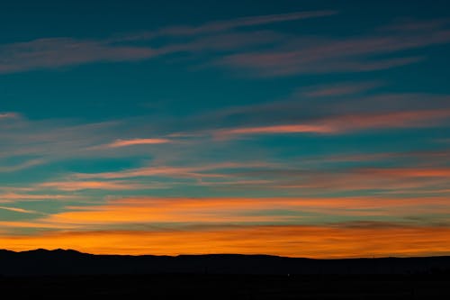 Vista Das Nuvens Durante A Hora Dourada