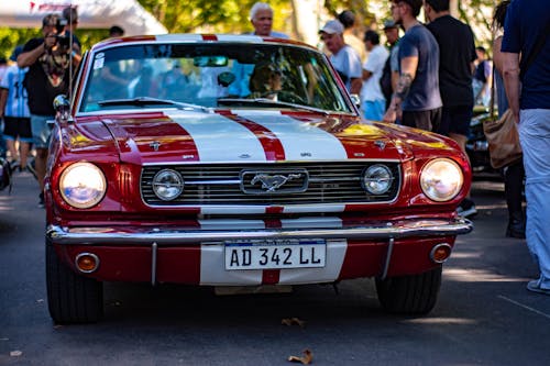 Red, Vintage Ford Mustang