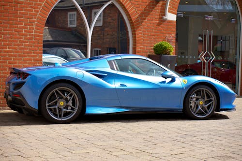 Blue Ferrari F8