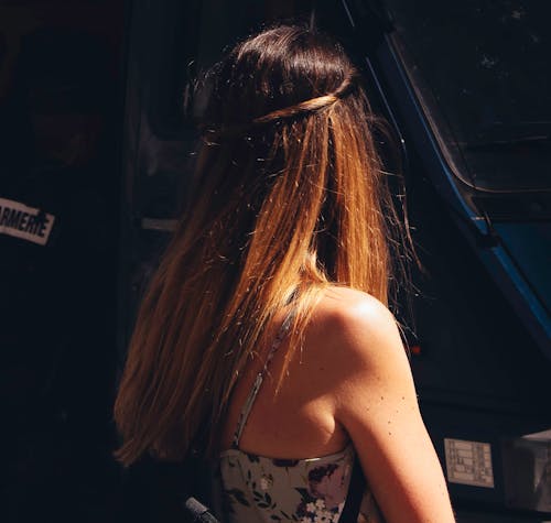 Back View of Woman with Brown Hair