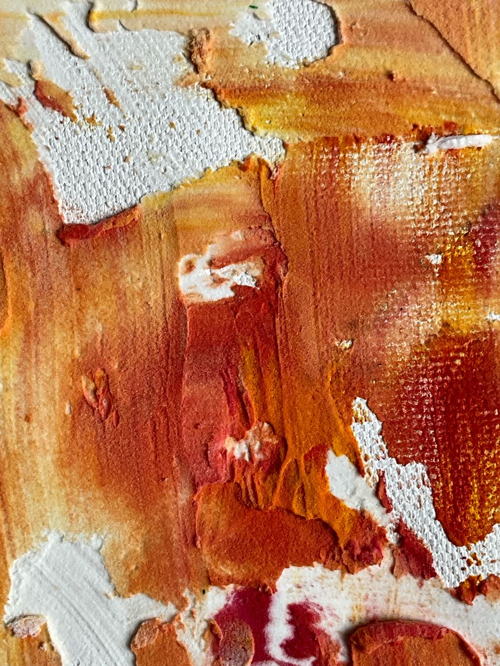 Warm orange and earth-toned abstract painting print
