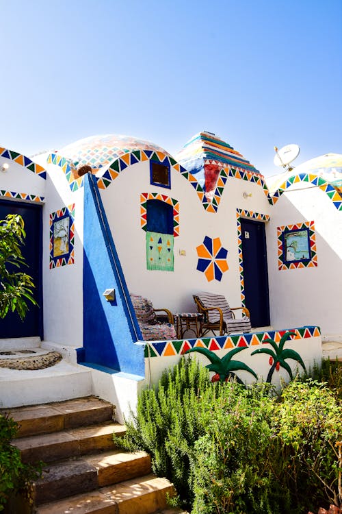 Colorful Buildings of the Artika Wadi Kiki Hotel, Aswan, Egypt 