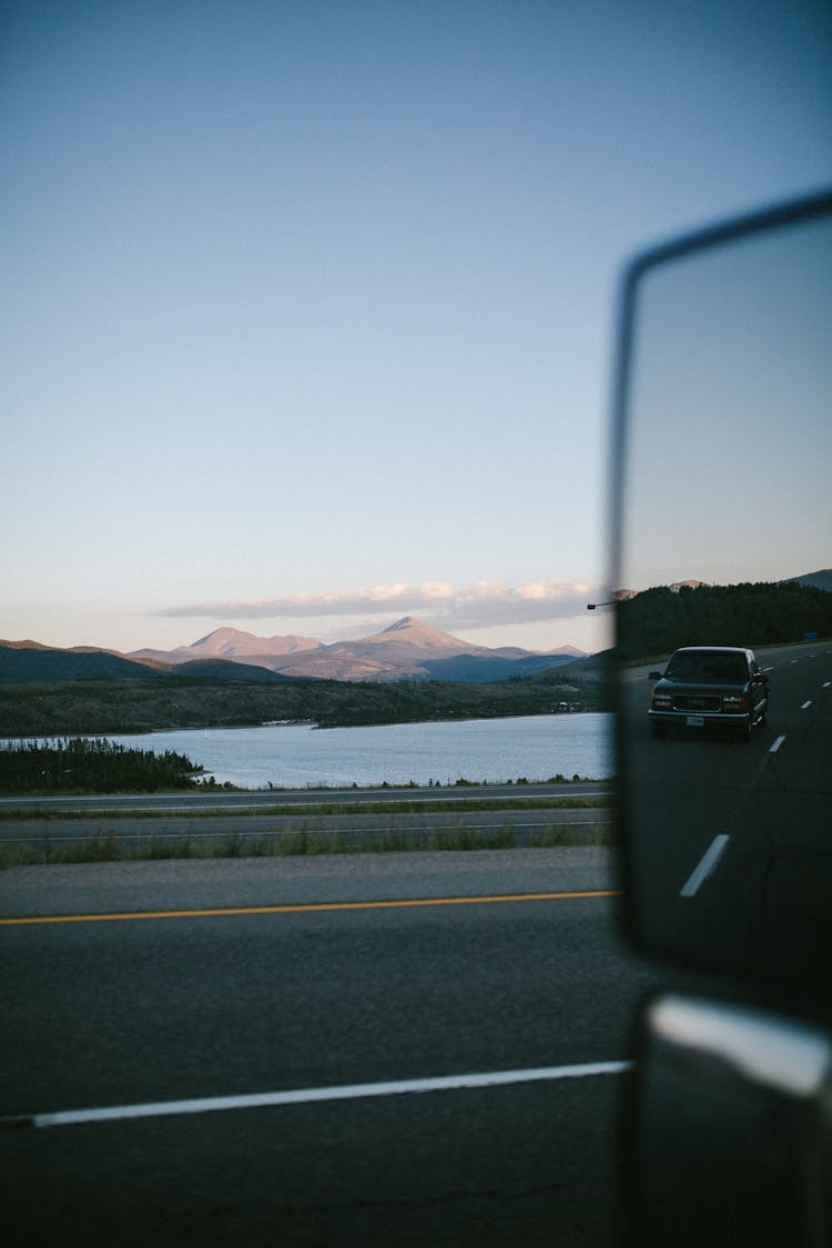 Car Reflection In Mirror