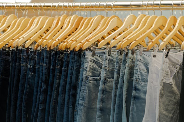 Jeans On Hangers