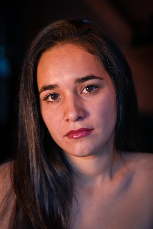 Face of Woman with Brown Hair