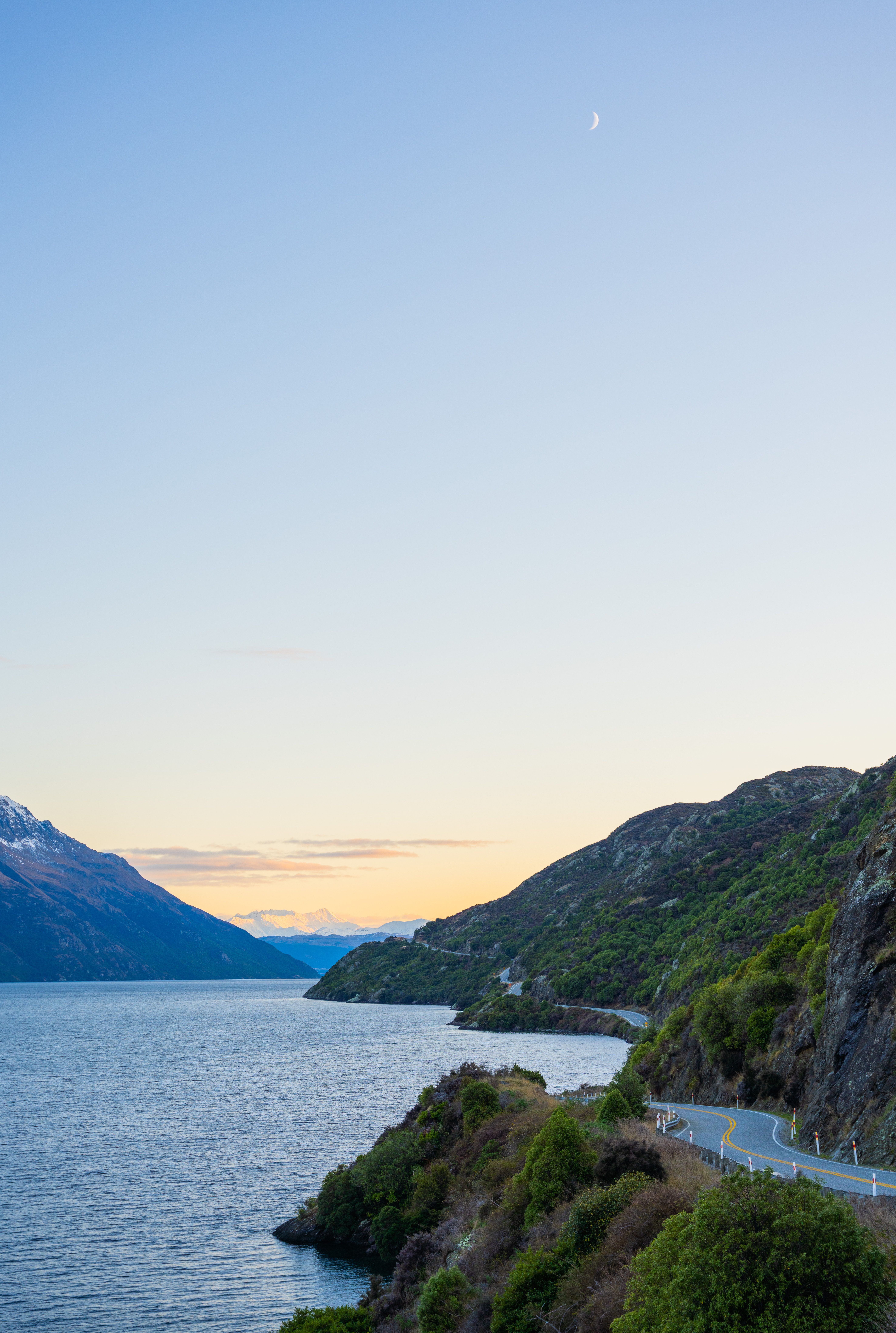 Clear Sky over River and Hills at Sunset · Free Stock Photo