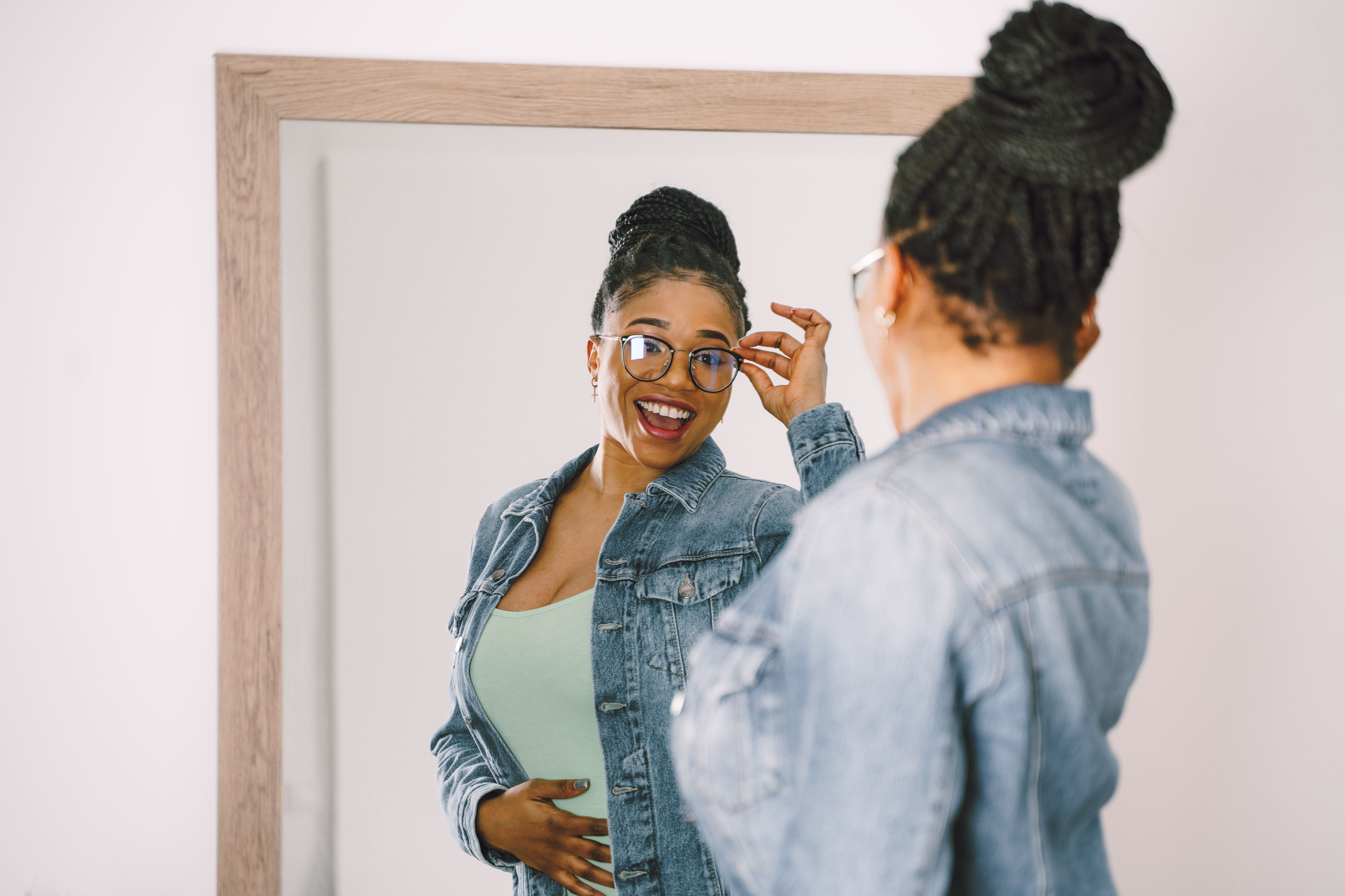 Woman with Her Mirror Reflection · Free Stock Photo