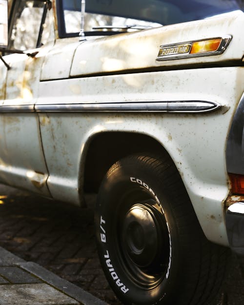 Close-up of a Rusty Vintage Ford Truck 