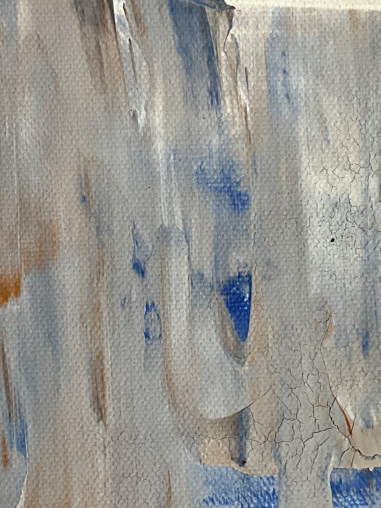 Blue Covered With Gray On The Canvas