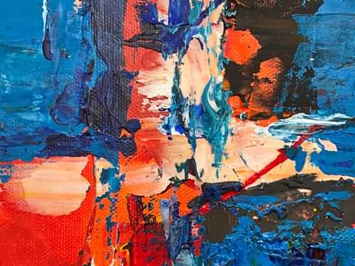Free Dynamic abstract expressionism with bold colors and textures in acrylic paint. Stock Photo