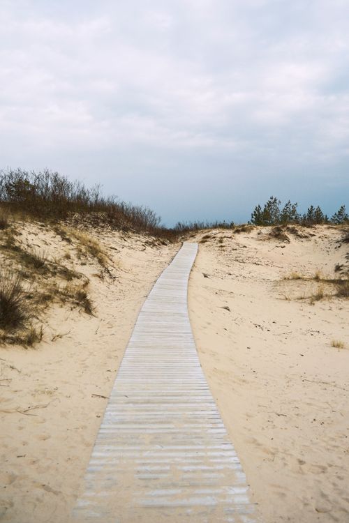 Path In Sand Wooden Path in Sand Seashore · Free Stock Photo
