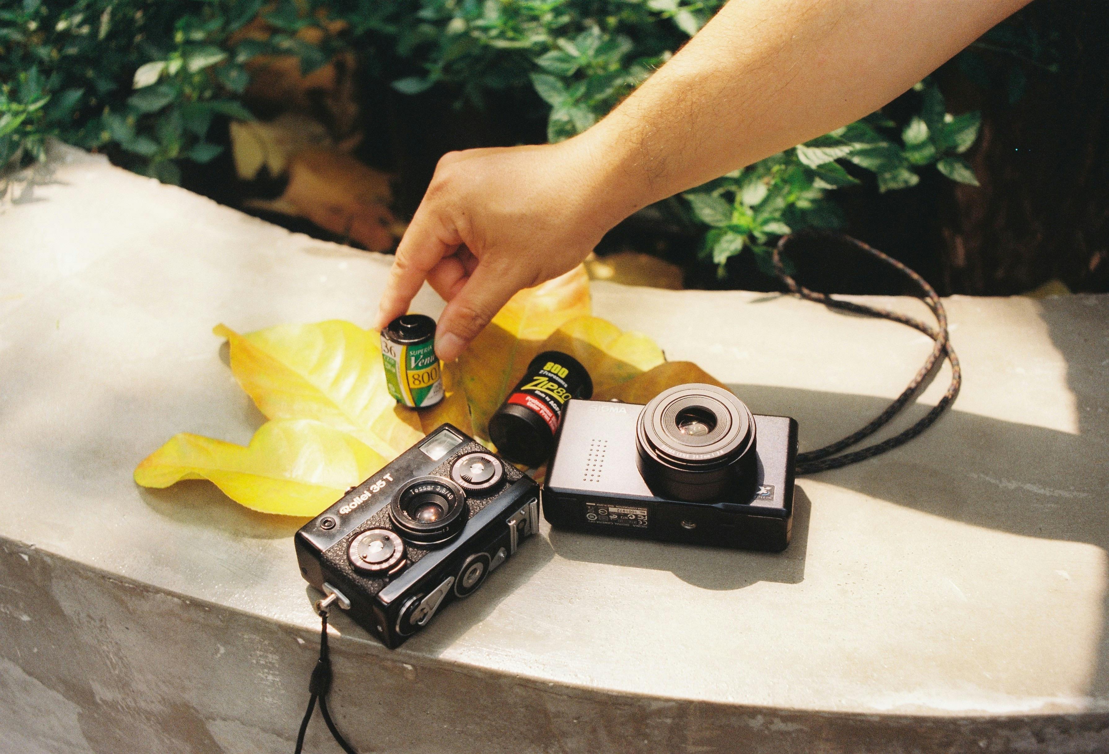 Selective Focus Photography Of Woman Using White And Black Slr Camera ...