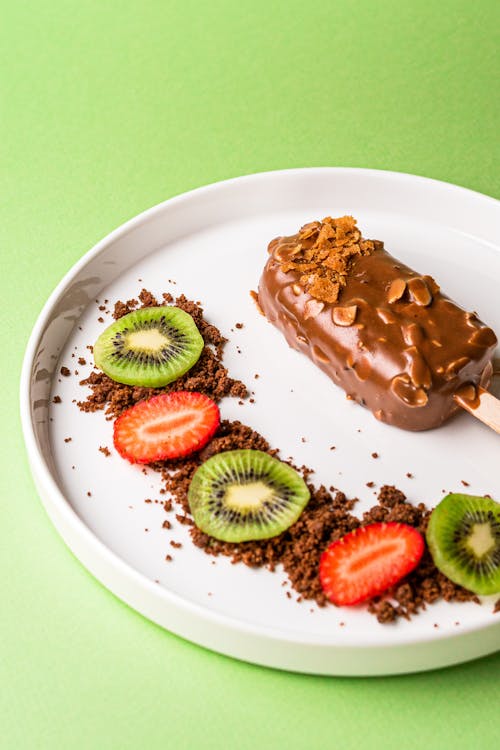 Chocolate Ice Cream and Fruit