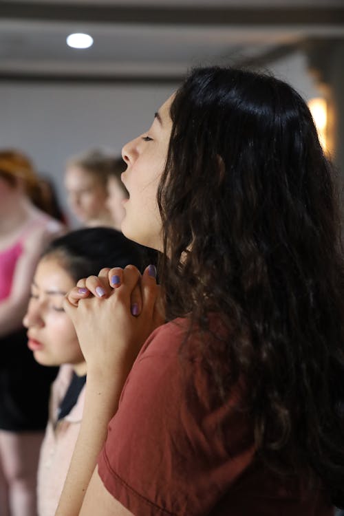 Free stock photo of adoration, beautiful woman, clasped hands